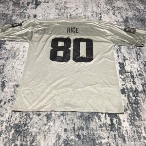 Mens Reebok NFL Jerry Rice Oakland Raiders 80 Replica Jersey Silver XL